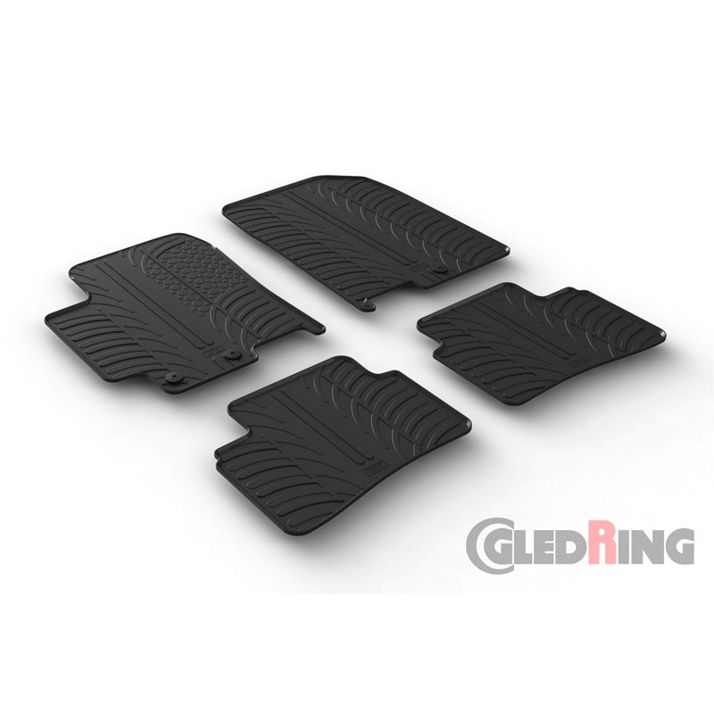 Alfombrilla goma Gledring Kia Rio 1/2017- & Kia Stonic 10/2017- (4 piezas+clips montaje) 