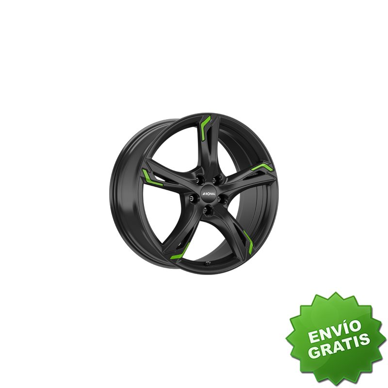 Llanta exclusiva Ronal R62 Green 7.5x18 Et50 5x114.3 Jetblack