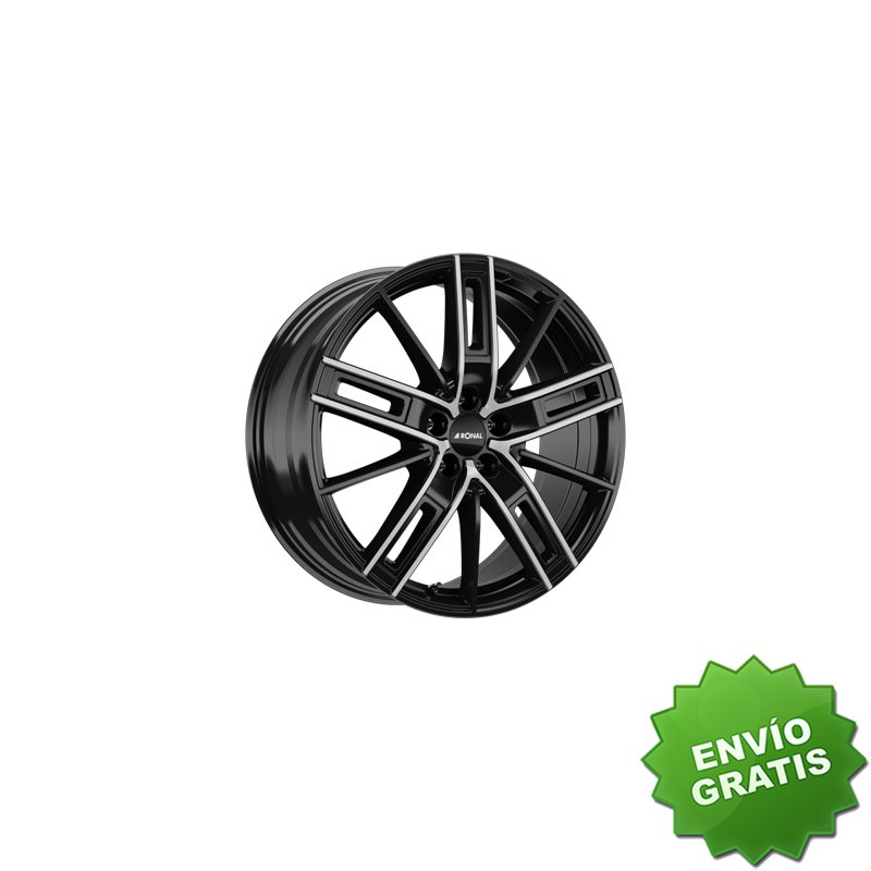 Llanta exclusiva Ronal R67 8.0x19 Et55 5x108 Jetblack-frente Pulido