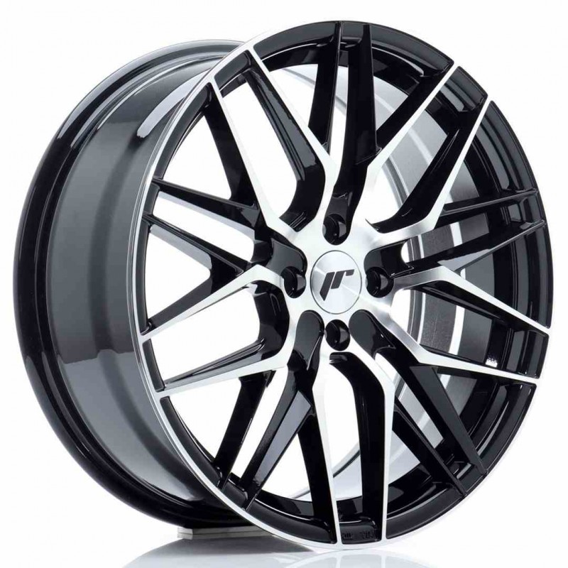 Llanta exclusiva Jr Wheels Jr28 18x7.5 Et40 4x100 Gloss Black Machine D Face