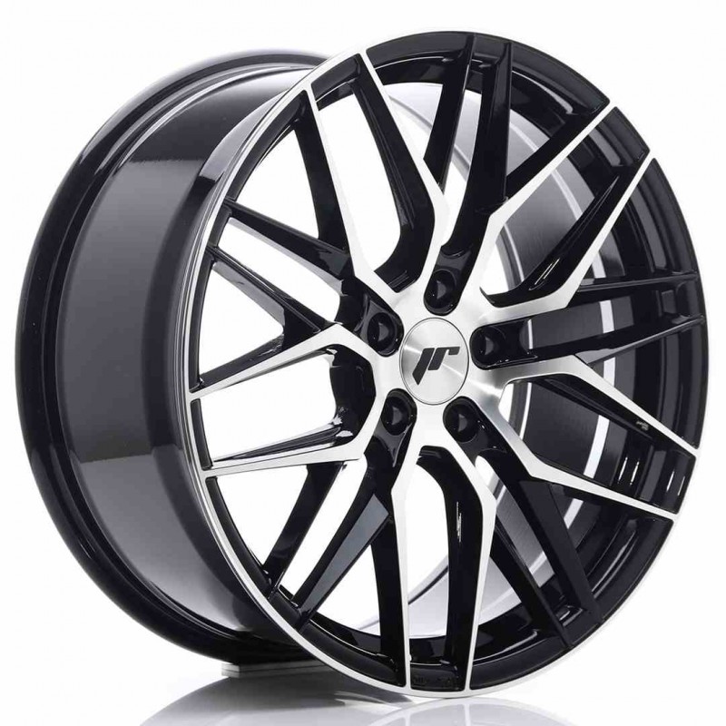 Llanta exclusiva Jr Wheels Jr28 19x8.5 Et35 5x112 Gloss Black Machine D Face