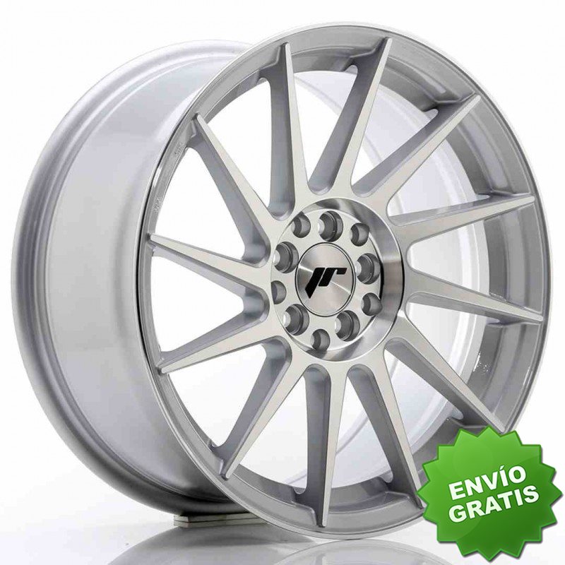 Llanta exclusiva Jr Wheels Jr22 17x8 Et25 4x100 108 Silver Machined F Ace