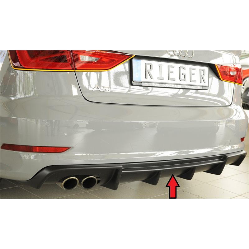 Añadido trasero Rieger Audi A3 (8V) 07.12-08.16 (antes facelift) 5-puertas (sedan 8VS), 3-puertas (cabrio 8V7)